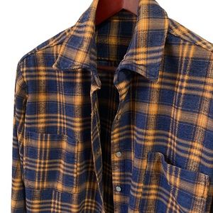 Pearl Snap Plaid Shirt L